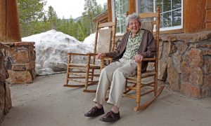 Older woman in a rocking chair